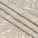Metallic Gold, Silver and Ecru Geometric Luxury Brocade