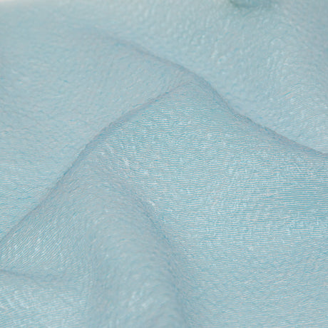 Metallic Blue Striped Bubble Wrap Organza Brocade