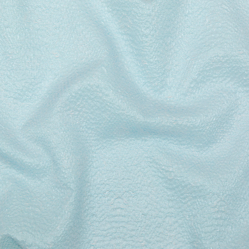 Metallic Blue Striped Bubble Wrap Organza Brocade