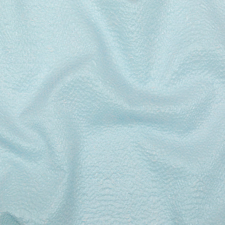 Metallic Blue Striped Bubble Wrap Organza Brocade
