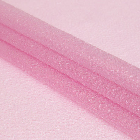 Metallic Pink Striped Bubble Wrap Organza Brocade
