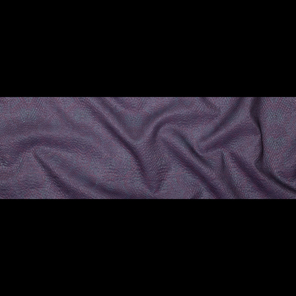 Metallic Purple and Blue Striped Bubble Wrap Organza Brocade
