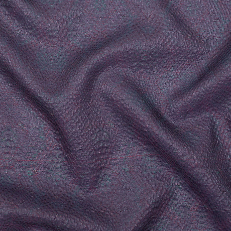 Metallic Purple and Blue Striped Bubble Wrap Organza Brocade