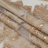 Metallic Gold and Ecru Large-Scale Burnout Floral Luxury Brocade