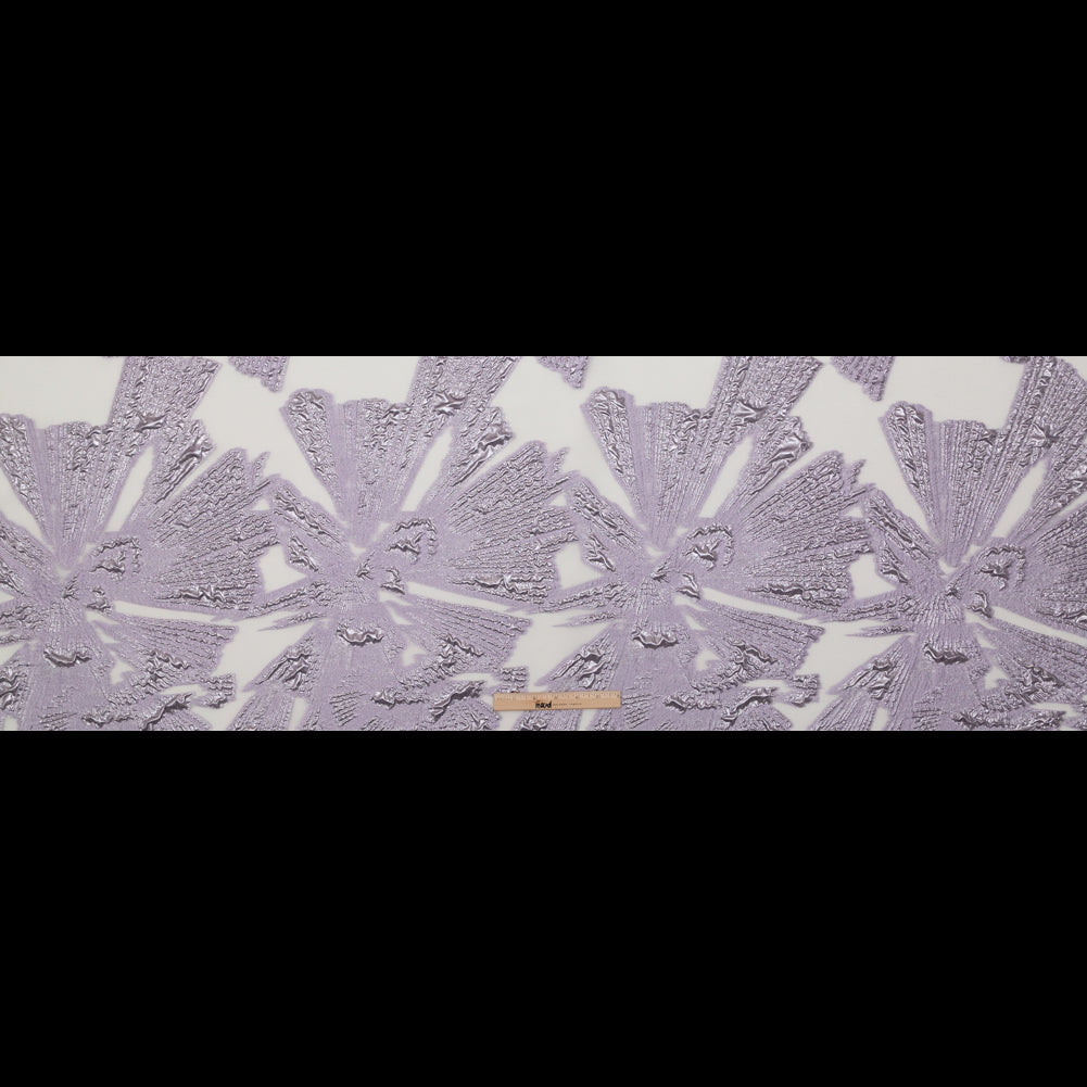 Metallic Lavender Large-Scale Burnout Floral Luxury Brocade