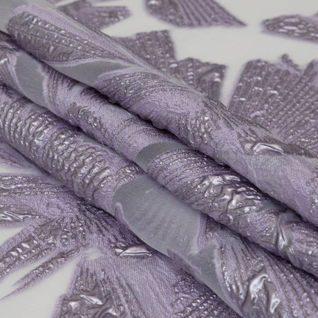 Metallic Lavender Large-Scale Burnout Floral Luxury Brocade