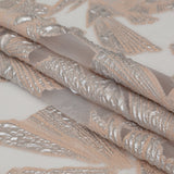 Metallic Silver and Peach Large-Scale Burnout Floral Luxury Brocade