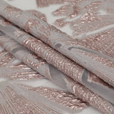 Metallic Rose and Warm Gray Large-Scale Burnout Floral Luxury Brocade