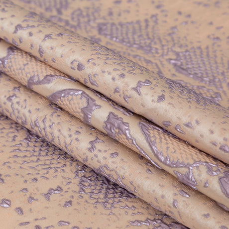 Metallic Lavender and Pink Tint Reptilian Luxury Brocade