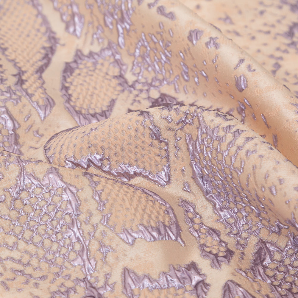 Metallic Lavender and Pink Tint Reptilian Luxury Brocade