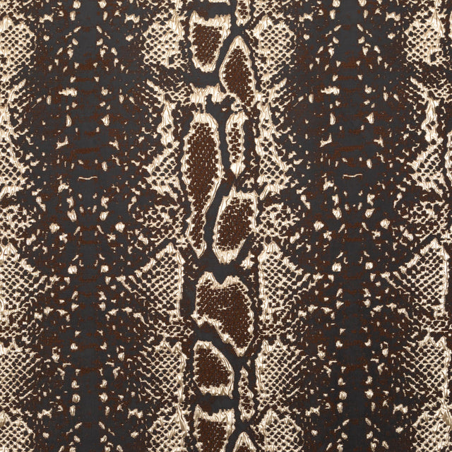 Metallic Gold Black and Brown Reptilian Luxury Brocade