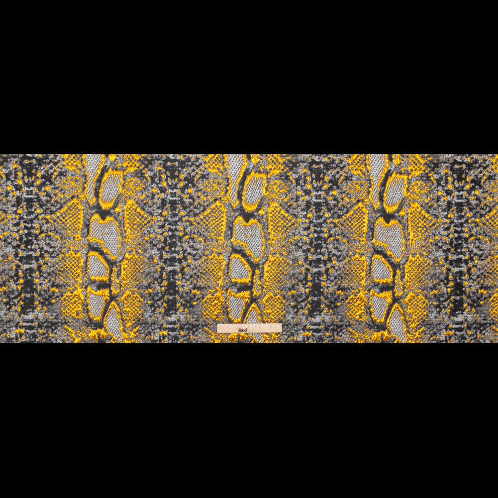 Metallic Copper, Black and Gray Reptilian Luxury Brocade