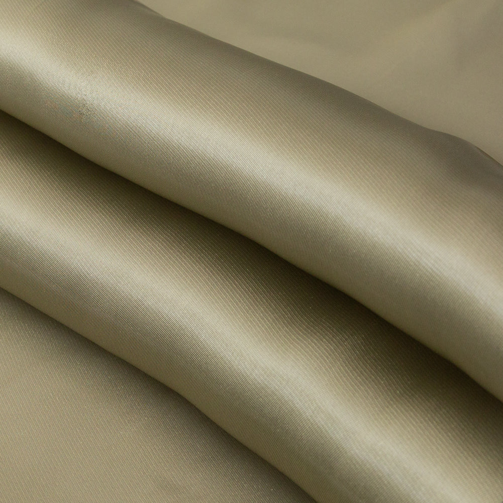 Satin-Faced Twill Organza - Luminous Light Olive - Anise Collection