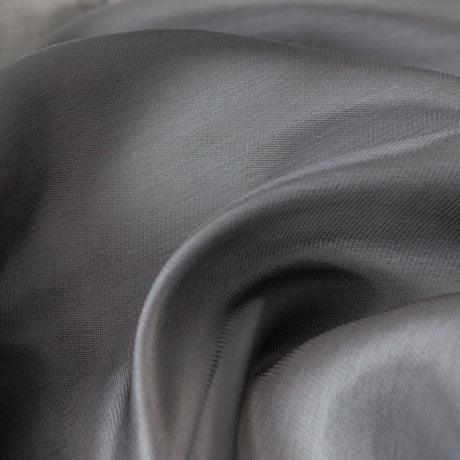Satin-Faced Twill Organza - Luminous Dark Slate - Anise Collection
