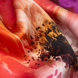 Mood Exclusive Italian Pink, Orange and Blue Painterly Floral Digitally Printed Silk Charmeuse