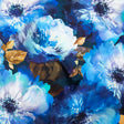 Mood Exclusive Italian Peacoat and Gray Mist Painterly Floral Digitally Printed Silk Charmeuse