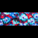 Mood Exclusive Italian Blue Windsor Wine and Purple Painterly Floral Digitally Printed Silk Charmeuse