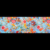Mood Exclusive Italian Burnt Ochre and Heritage Blue Floral Digitally Printed Silk Charmeuse