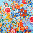 Mood Exclusive Italian Burnt Ochre and Heritage Blue Floral Digitally Printed Silk Charmeuse