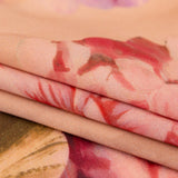 Mood Exclusive Italian Dusty Rose and Pompeian Red Painterly Floral Digitally Printed Silk Charmeuse