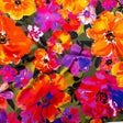 Mood Exclusive Italian Proper Pink and Tangy Orange Floral Digitally Printed Silk Charmeuse