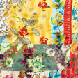 Mood Exclusive Italian Aqua Haze, Sand Dollar and Bamboo Patchwork Digitally Printed Silk Charmeuse