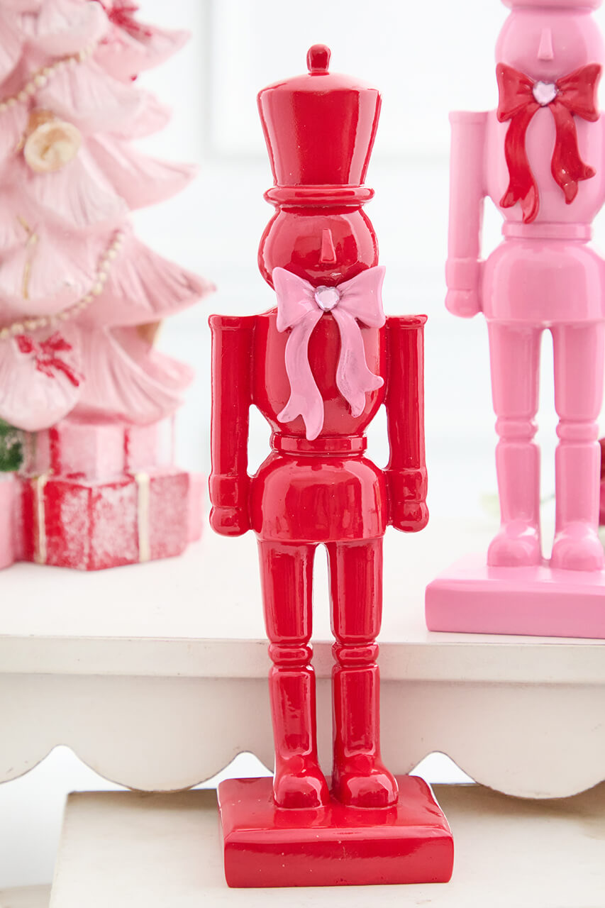 10" Nutcracker Soldier with Bow - 2 Assorted