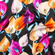 Mood Exclusive Italian Black, Pink and Orange Floral Digitally Printed Silk Charmeuse