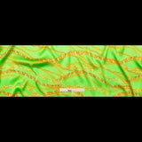 Mood Exclusive Italian Kelly Green and Gold Chains Digitally Printed Silk Charmeuse
