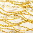 Mood Exclusive Italian Chino Green and Gold Chains Digitally Printed Silk Charmeuse