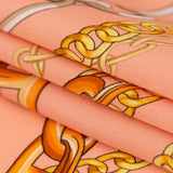 Mood Exclusive Italian Pink and Gold Chains Digitally Printed Silk Charmeuse