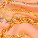 Mood Exclusive Italian Pink and Gold Chains Digitally Printed Silk Charmeuse