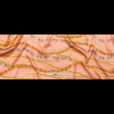 Mood Exclusive Italian Pink and Gold Chains Digitally Printed Silk Charmeuse