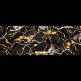 Mood Exclusive Italian Black and Gold Cheetahs and Gems Silk Charmeuse