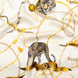 Mood Exclusive Italian Off-White and Gold Cheetahs and Gems Silk Charmeuse