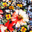 Mood Exclusive Italian Black Silk Charmeuse with Central Digitally Printed Florals