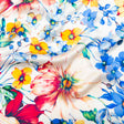 Mood Exclusive Italian White Silk Charmeuse with Central Digitally Printed Florals