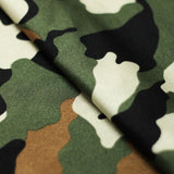 Camouflage Tricot Nylon Spandex Fabric - Olive/Khaki Camo Print, 58/60" Width (1 Yard)