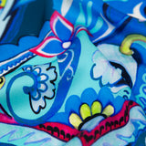 Mood Exclusive Italian Baleine Blue, Lime and Azalea Pink Paisley Digitally Printed Silk Charmeuse