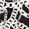 Mood Exclusive Italian Black and White Large Chains Digitally Printed Silk Charmeuse