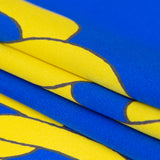 Mood Exclusive Italian Blue and Yellow Large Chains Digitally Printed Silk Charmeuse