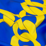 Mood Exclusive Italian Blue and Yellow Large Chains Digitally Printed Silk Charmeuse