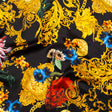 Mood Exclusive Italian Black and Gold Ornate Floral Digitally Printed Silk Charmeuse