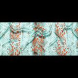Mood Exclusive Italian Aqua and Chili Python Printed Silk Charmeuse