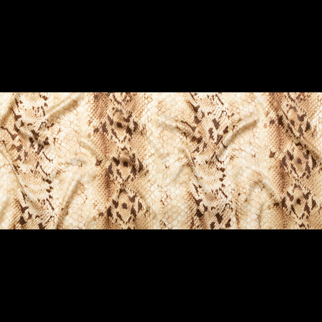 Mood Exclusive Italian Frozen Dew and Brown Python Printed Silk Charmeuse