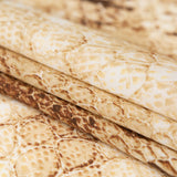 Mood Exclusive Italian Frozen Dew and Brown Python Printed Silk Charmeuse