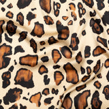 Mood Exclusive Italian Natural and Brown Abstract Digitally Printed Silk Charmeuse