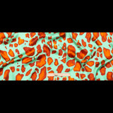Mood Exclusive Italian Mint, Red and Orange Abstract Digitally Printed Silk Charmeuse