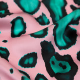 Mood Exclusive Italian Pink and Turquoise Abstract Digitally Printed Silk Charmeuse