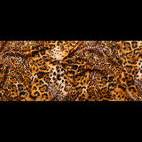 Mood Exclusive Italian Golden Brown Jaguar Digitally Printed Silk Charmeuse